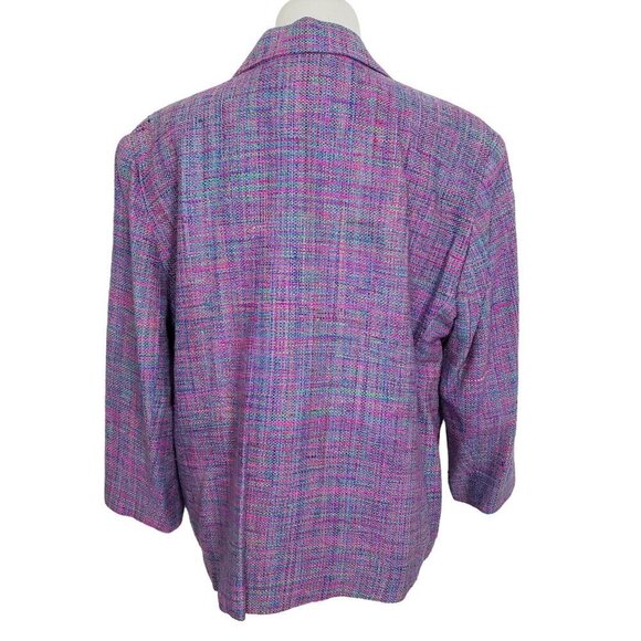 Vintage Vinci Clothiers Silk Set Womens Size 14 Jacket Midi Skirt Purple Career - Picture 6 of 16